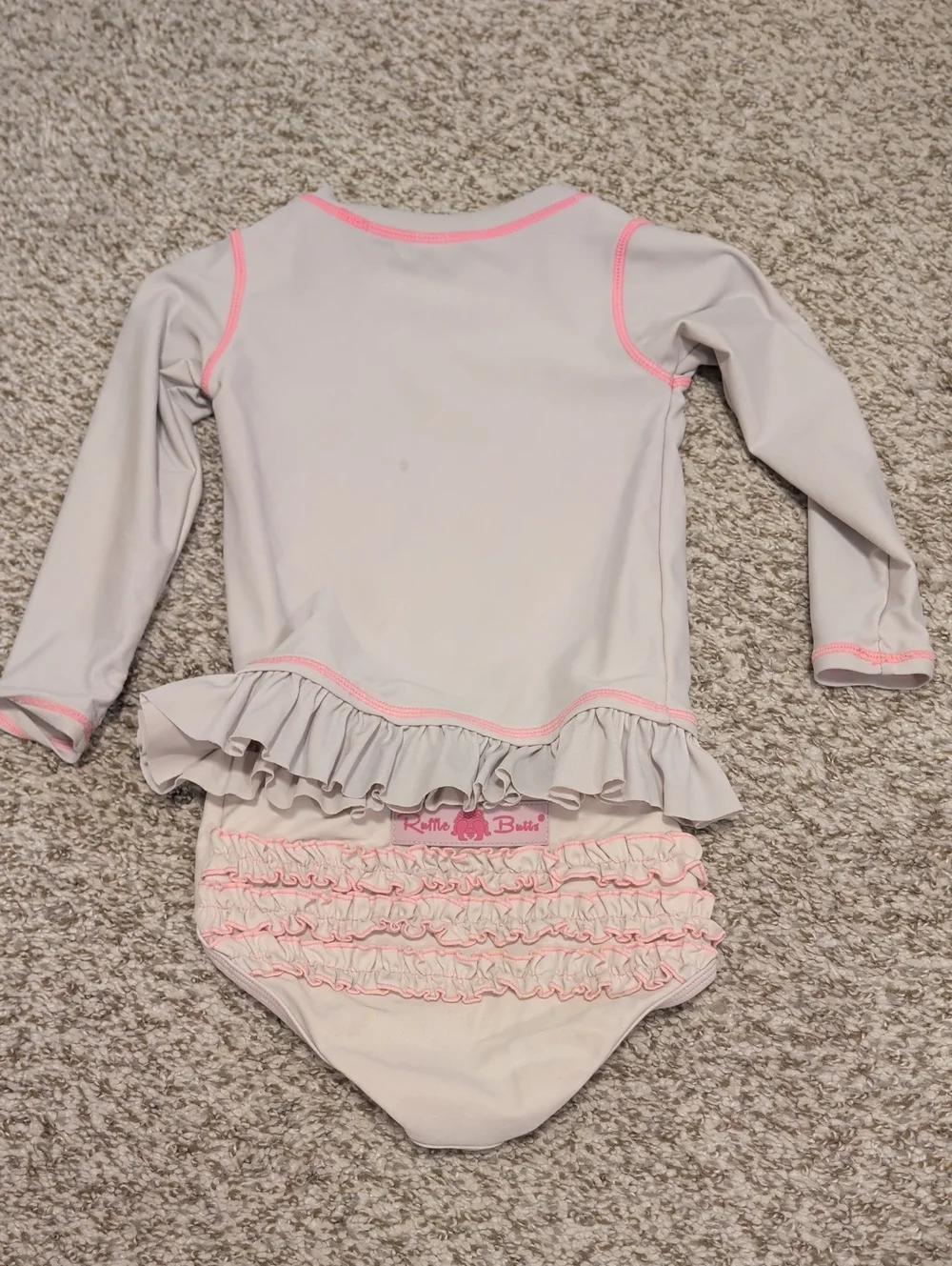 Ruffle Butts Girls Swim Wear Rash guard